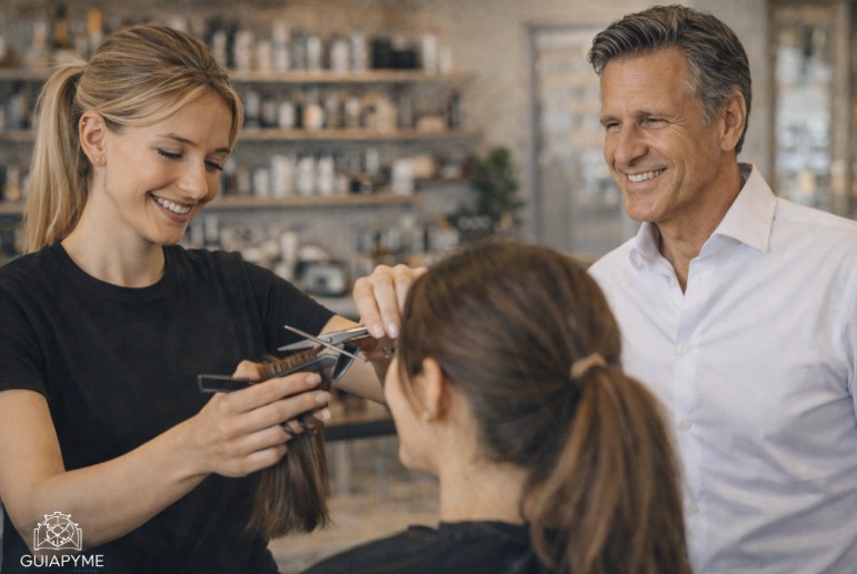 estilista que trabaja con GUIAPYME